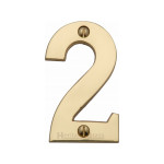 M Marcus Heritage Brass Numeral 2 - Face Fix 76mm Heavy font